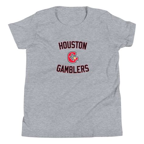 Houston Gamblers Logo Grey Youth Premium T-Shirt