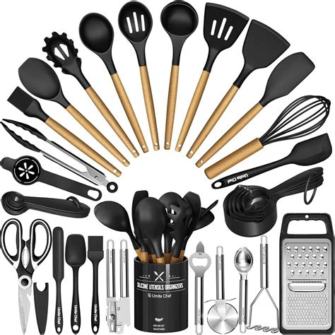 Kitchen Utensils Set - 34PCS Silicone Cooking Utensils with Holder ...