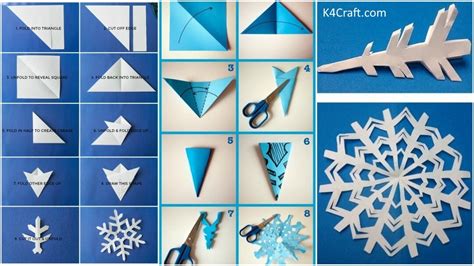 How to Make Easy Paper Snowflakes - Step by Step Tutorials - Kids Art & Craft