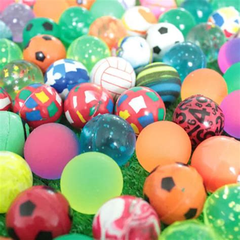 100 Pcs Assorted Colorful Small Bouncy Balls Elastic Rubber Ball Toys for Kids Games Party Favor ...