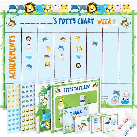 Buy Potty Training Chart for Toddler, Boys & Girls, Sticker Chart for Kids Potty Training, 4 ...