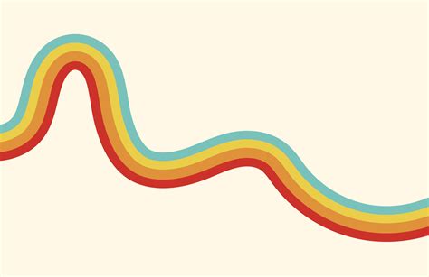 70's Rainbow Wave Retro Wallpaper Mural | Hovia