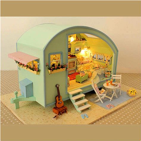 Cuteroom DIY Wooden Dollhouse Miniature Kit Doll house LED+Music+Voice Control Sale - Banggood.com