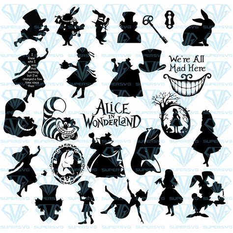 Alice In Wonderland Bundle Svg Files For Silhouette Files For Cricut ...