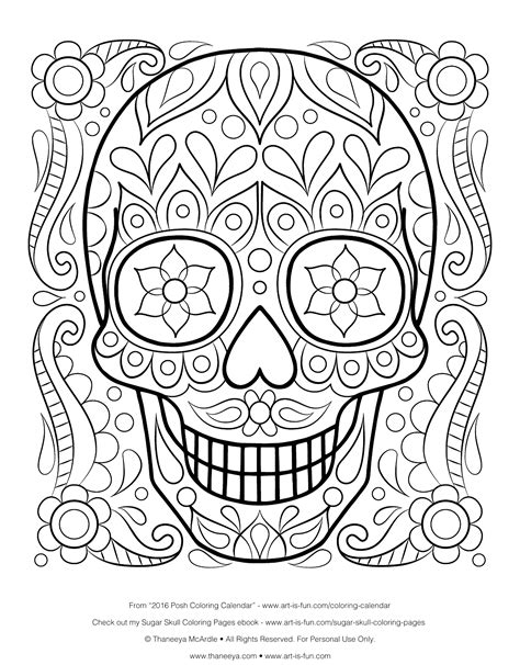 Skull Printable Coloring Pages - Coloring Home