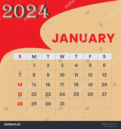 Calendar 2024 Planner Corporate Template Design Stock Vector (Royalty ...