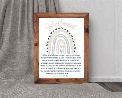 God's Covenant Wall Art Print Genesis 9:13 Rainbow Bible - Etsy