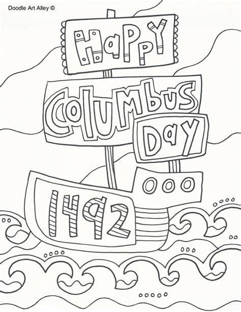 Columbus Day Coloring Pages - DOODLE ART ALLEY