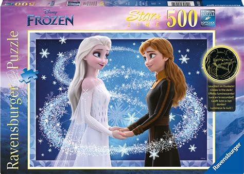 Ravensburger Disney Frozen Anna and Elsa (Glows in the dark) 500 Piece ...