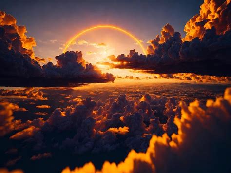 Premium AI Image | sky Sunset above the clouds