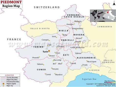 Piedmont Map | Piedmont Italy Map