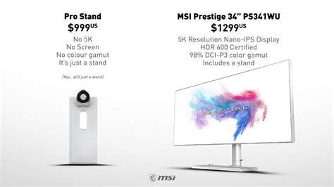 MSI mocks Apple’s $999 Pro Display XDR stand with a 5K monitor for almost the same price | TechRadar