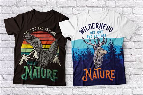 4 Outdoor t-shirts (668335) | Illustrations | Design Bundles