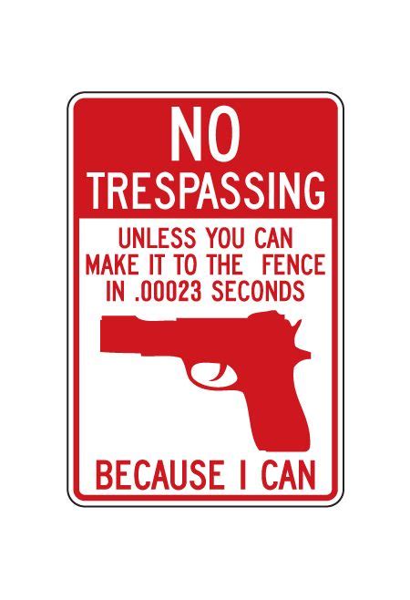 Buy our aluminum "No Trespassing, Handgun Sign" at Signs World Wide