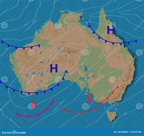 Weather Forecast of Australia. Meteorological Weather Map of the ...