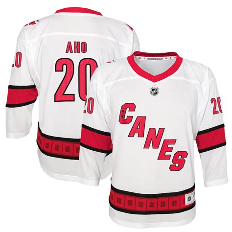 Youth Carolina Hurricanes Sebastian Aho White Away Replica Player - Jersey