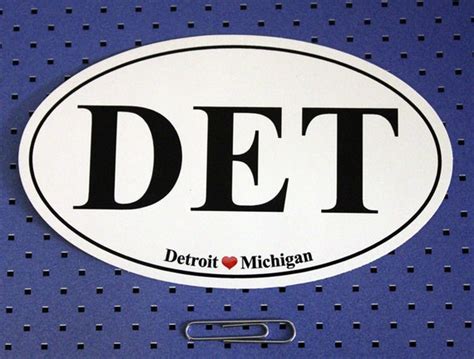 Detroit Michigan DET Oval Bumper Sticker | Etsy