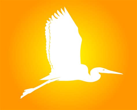 White silhouette of a flying heron 7725019 Vector Art at Vecteezy