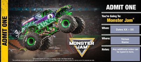 Tickets Make Great Gifts | Monster truck tickets, Monster jam, Monster ...