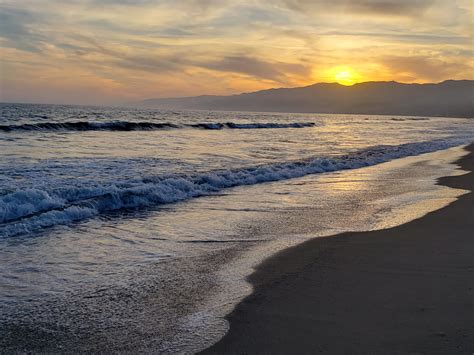 wallpaper beach, sea, waves, sunset, landscape HD : Widescreen : High ...