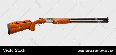 Realistic classic shotgun side view Royalty Free Vector