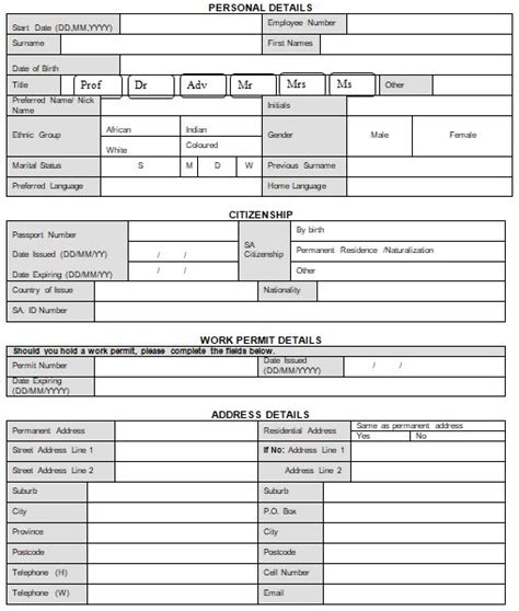 Printable Employee Profile Template (Excel & Word) for Business Records