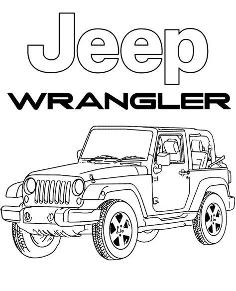 Printable Jeep Wrangler coloring sheet to print