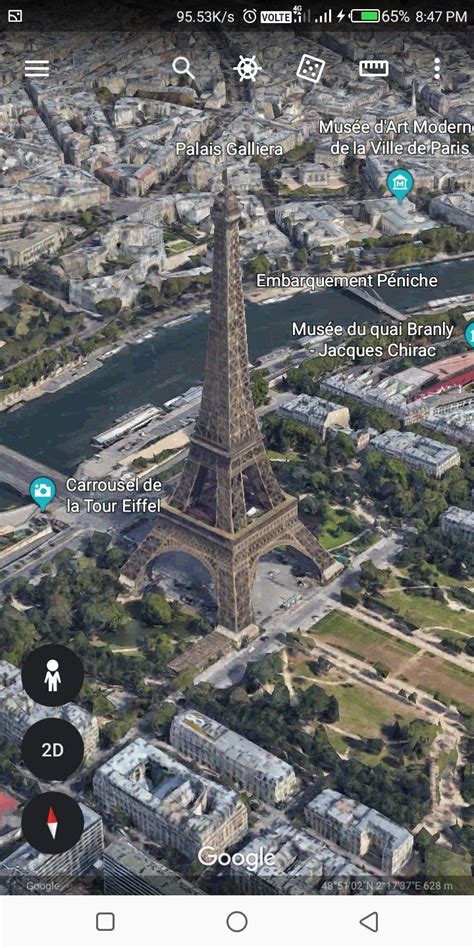 Eiffil tower located in Google Earth😍 | Google earth, Google earth images, Earth images