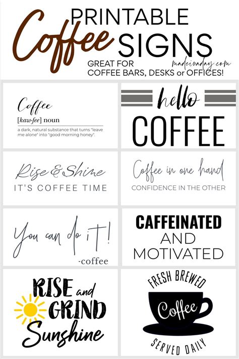 Printable Coffee Bar Sign