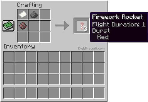 How to make a Red Burst Firework Rocket in Minecraft