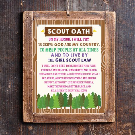 Girl Scout Oath Poster | Home or Hall Girl Scout Poster – Sunshine Parties