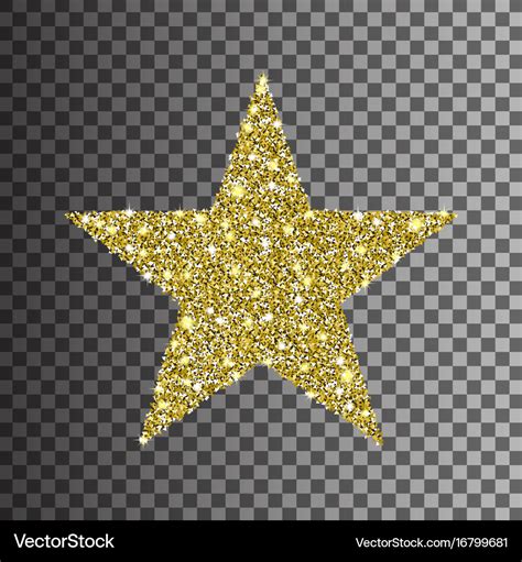 Gold glitter star on transparent background Vector Image