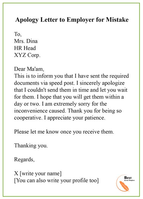Apology-Letter-to-Employer-for-Mistake – Best Letter Template