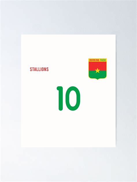 "Burkina Faso Football Team Soccer Retro Jersey Stallions" Poster for ...