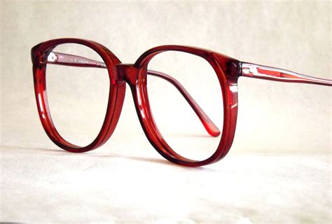 Huge Preppy Red Eyeglasses Frames Vintage Eyewear Womens