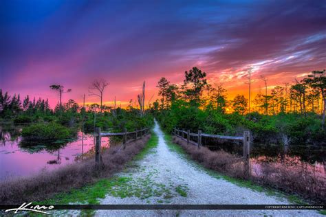 West Palm Beach Hiking Trail at Sunset