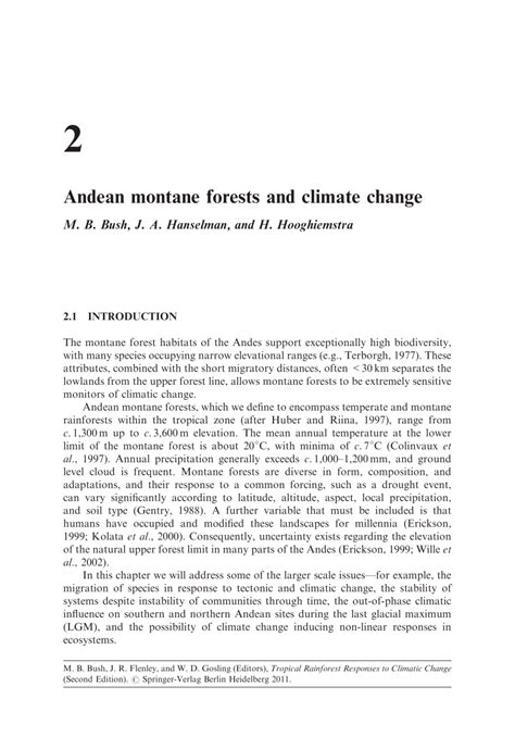 (PDF) Andean montane forests and climate change