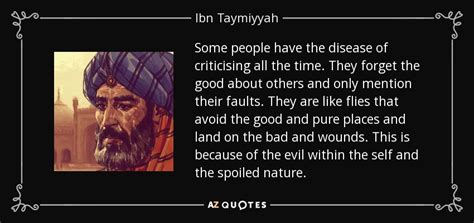 Ibn Taymiyyah quote: Some people have the disease of criticising all the time...