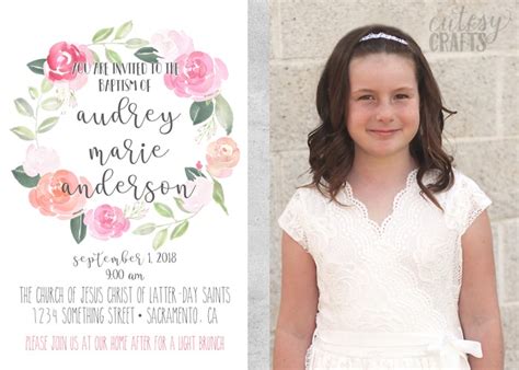 EDITABLE, LDS Baptism Invitation Template, Printable Baptism ...