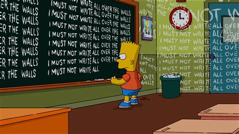 the, Simpsons, Bart, Detention, Write, Chalkboard, Humor, Cartoons ...