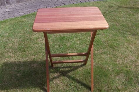 Small teak stained folding Garden picnic camping table . | in Dyce, Aberdeen | Gumtree