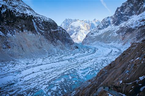 Hiking the Mer de Glace Glacier near Chamonix, France