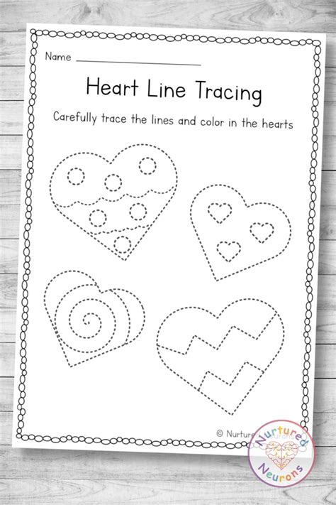 Valentine's Day Heart Tracing Worksheet (Preschool Printable ...