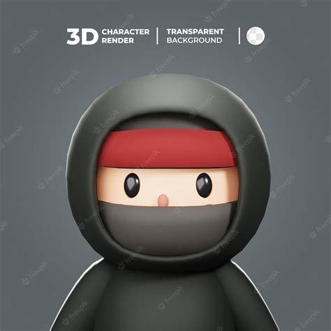 Premium PSD | 3d ninja character kid costume