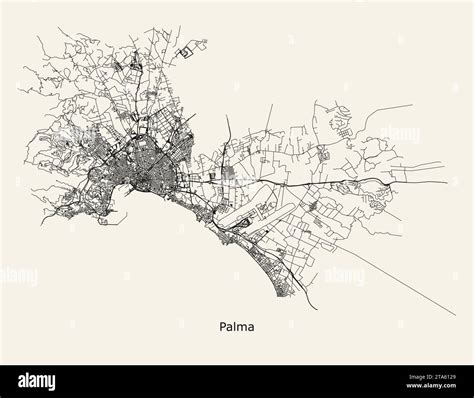 Vector city road map of Palma, Spain Stock Vector Image & Art - Alamy