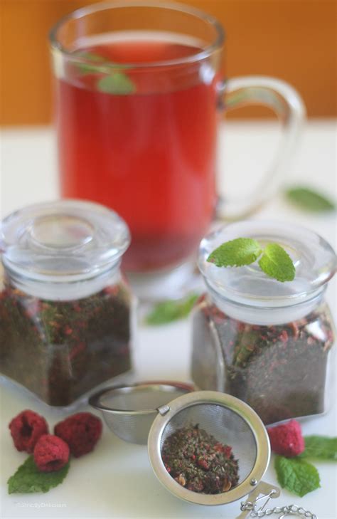 Homemade Raspberry Mint Green Tea Blend