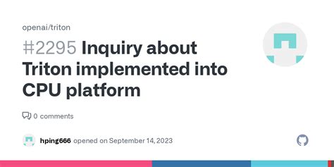 Inquiry about Triton implemented into CPU platform · Issue #2295 ...