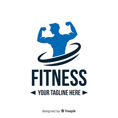 Premium Vector | Boy silhouette fitness logo flat design