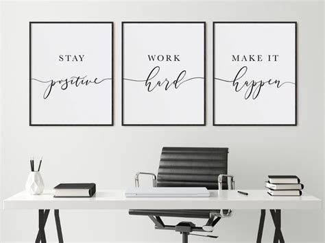 Motivational Wall Art Office Decor for Women Work From Home - Etsy Australia | Work office decor ...