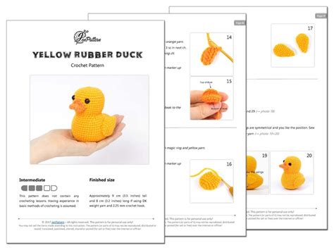 Yellow Rubber Duck Crochet PATTERN Amigurumi Ducky Tutorial - Etsy